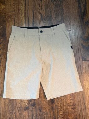 Quicksilver Boys Amphibian Hybrid Shorts size 10 TAN  like new